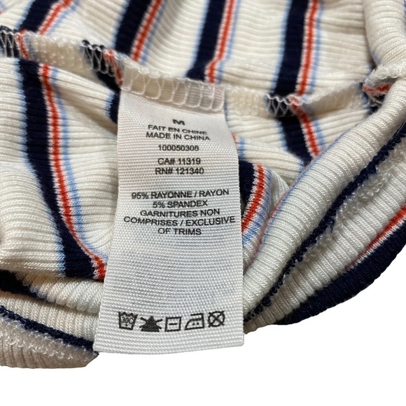 Garage Stripe Baby Tee, White/Navy/Red, size Medium - Picture 5 of 6